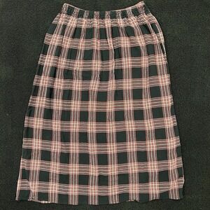 J. Jill Black Red White Plaid Maxi Skirt S Preppy Dark Academia Holiday Flowy